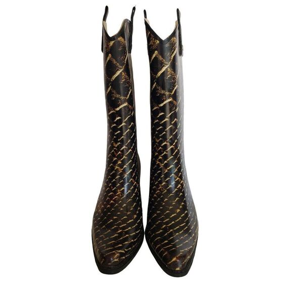 Just 4 Kick Womens Snakeskin Pattern Western Boots Size 6 - Picture 2 of 10